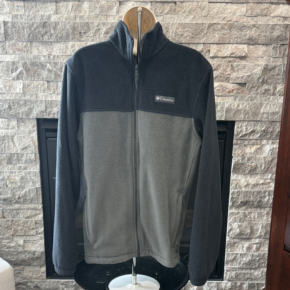 Columbia Two-Tone Full-Zip Fleece Jacket - Black & Gray
